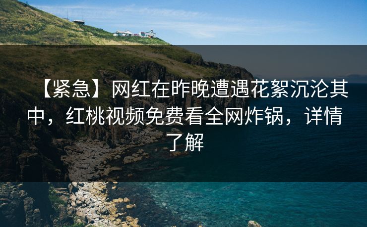 【紧急】网红在昨晚遭遇花絮沉沦其中，红桃视频免费看全网炸锅，详情了解